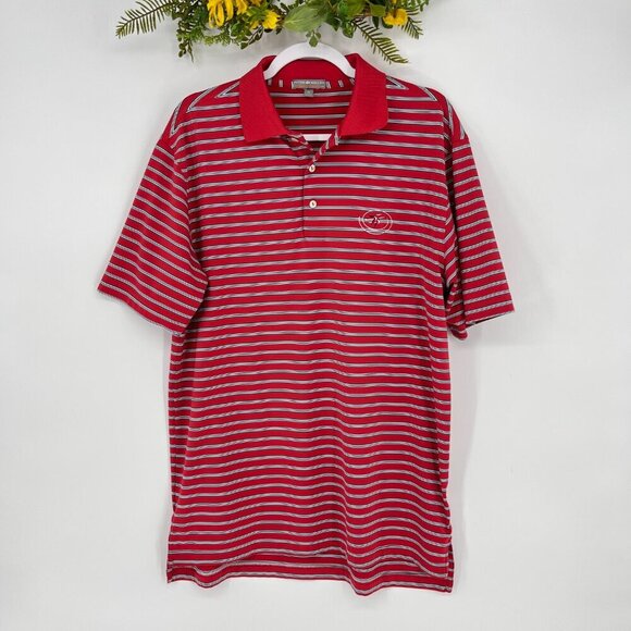 Peter Millar Southern Comfort Polo Mens Size Medium Striped Golf Humming Bird - Picture 10 of 11
